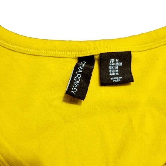 2/$20 Vintage Cynthia Rowley green/yellow causal top - Picture 4 of 4